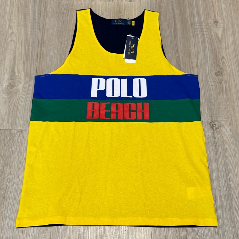 Polo Ralph Lauren Polo Beach Colorblock Logo Tank Top Men’s Medium NWT - Picture 2 of 6